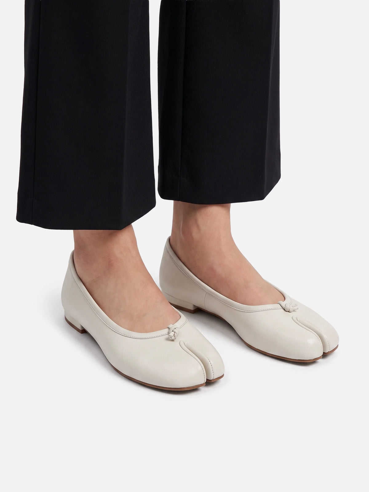 Women's Leather Split Toe Tabi Ballet Flats