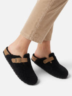 Women's Shearling Look Buckle Clogs