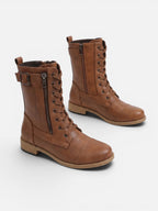 Women's Leather Lace-Up Combat Boots
