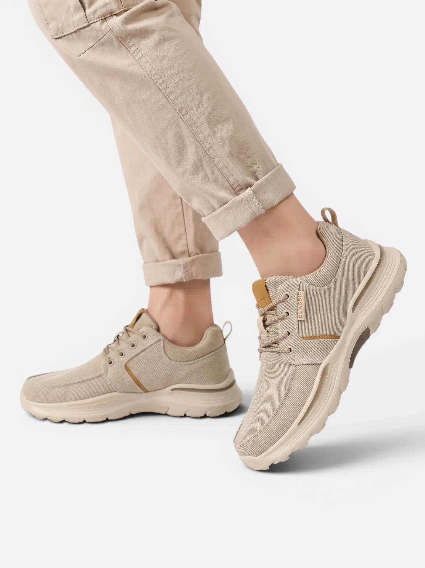 Men's Canvas Lace-Up Walking Shoes