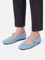 Women's Knit Eyelet Strap Mary Jane Ballet Flats