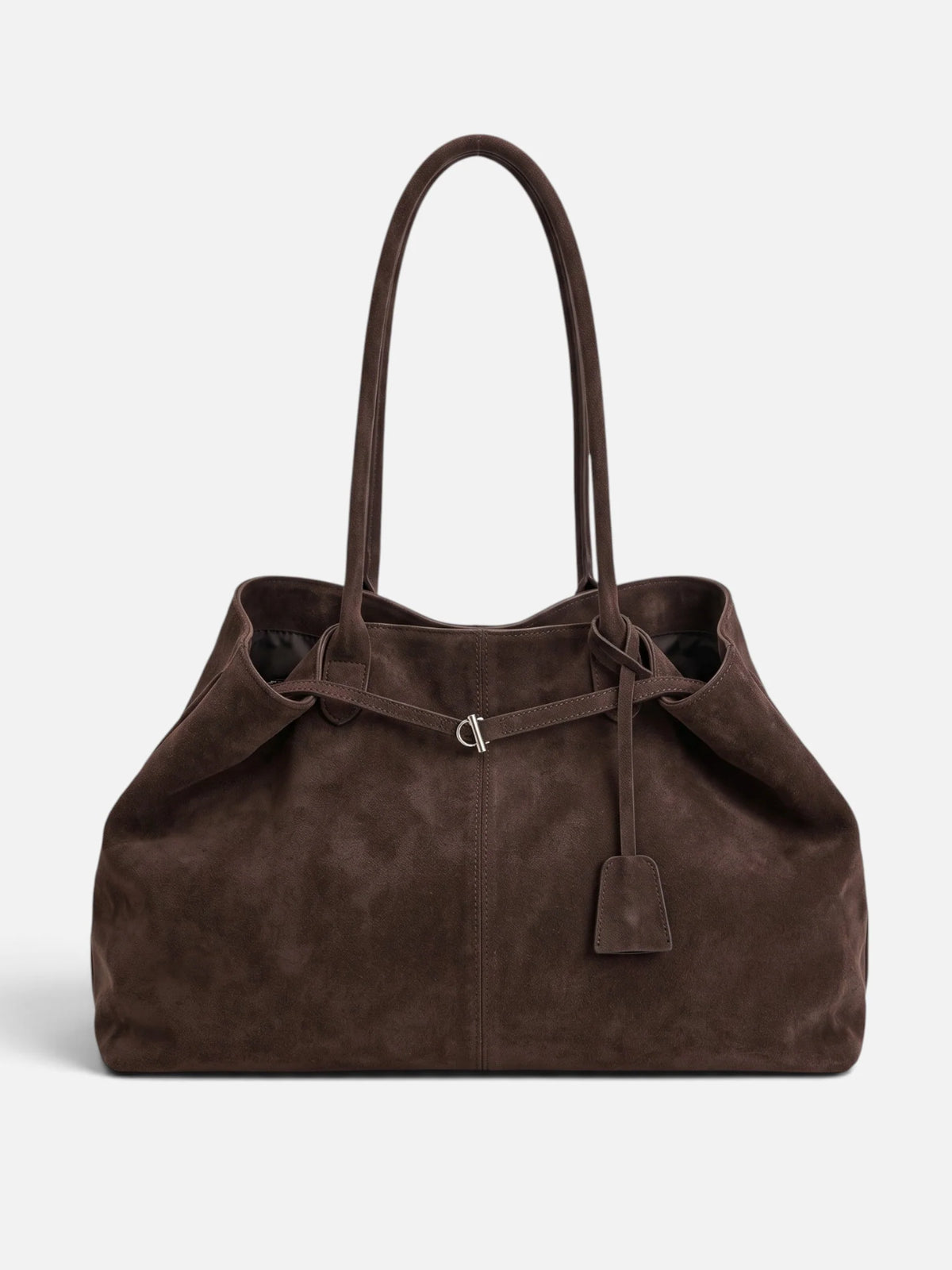Women's Suede Look Buckle Tote Bag