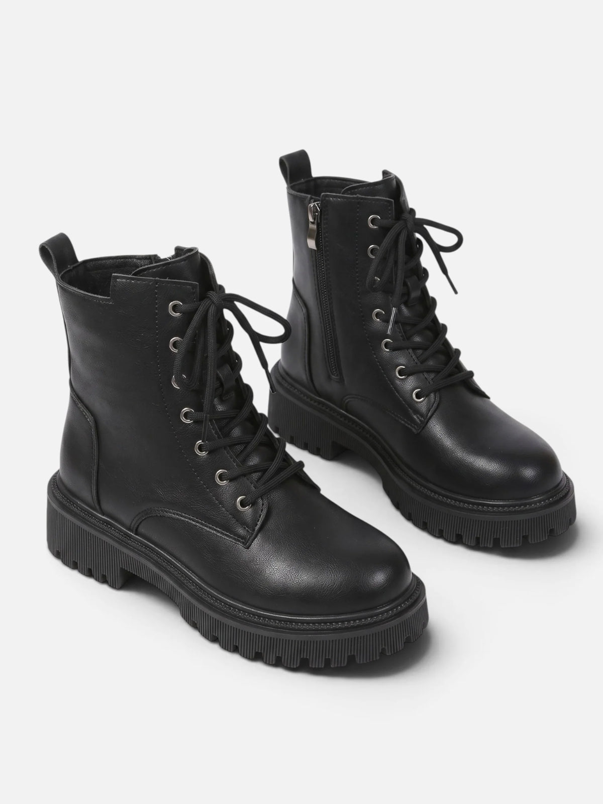 Women's Lace Up Chunky Sole Ankle Boots