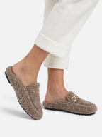 Women's Sherpa Chain Mule Loafers