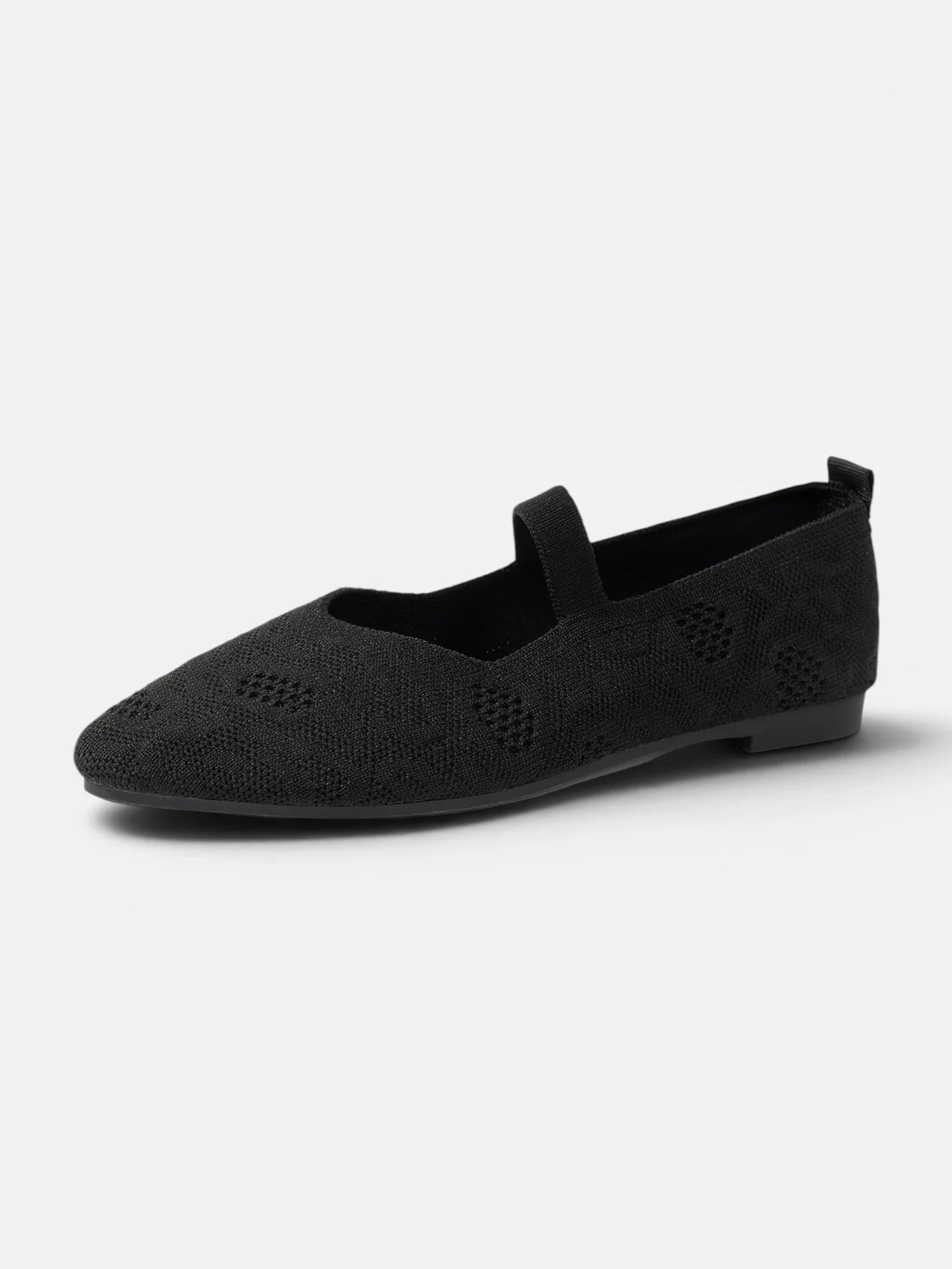 Women's Knit Pointed Toe Mary Jane Ballet Flat