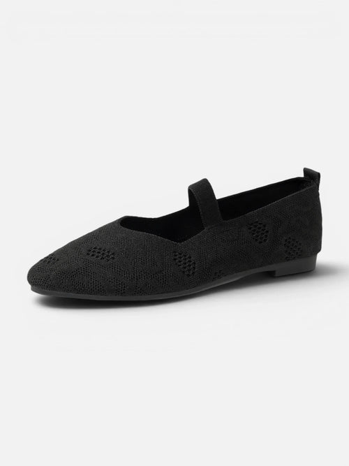 Women's Knit Pointed Toe Mary Jane Ballet Flat