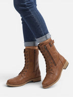Women's Leather Lace-Up Combat Boots